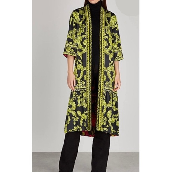 NWOT Alice + Olivia Dottie Reversible Pink and Green Floral Kimono - Size M/L - Picture 4 of 8